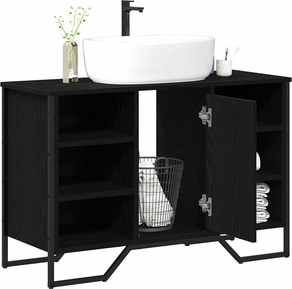 VidaXL Koupelnová skříňka pod umyvadlo 91x35x60 cm kompozit [869185] Barva: Černý dub