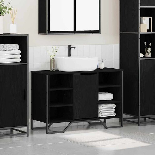 VidaXL Koupelnová skříňka pod umyvadlo 91x35x60 cm kompozit [869185] Barva: Černý dub