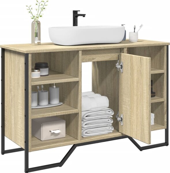VidaXL Koupelnová skříňka pod umyvadlo 91x35x60 cm kompozit [869185] Barva: Černý dub