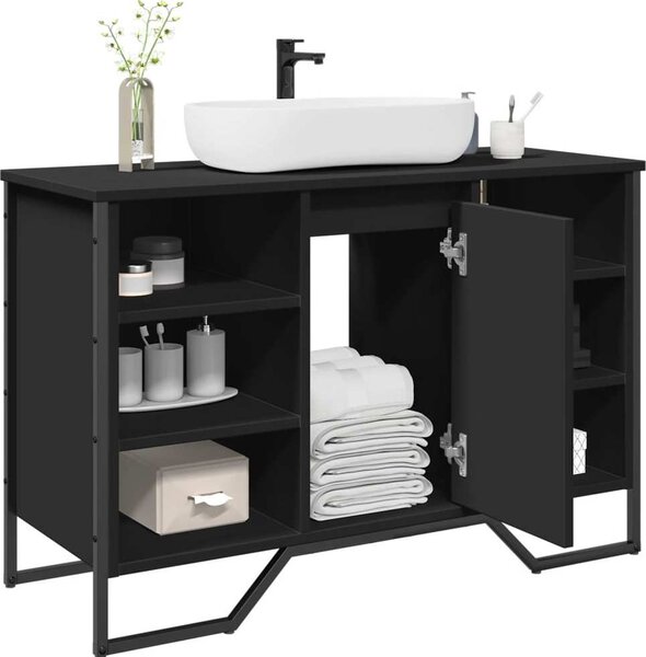 VidaXL Koupelnová skříňka pod umyvadlo 91x35x60 cm kompozit [869185] Barva: Černý dub