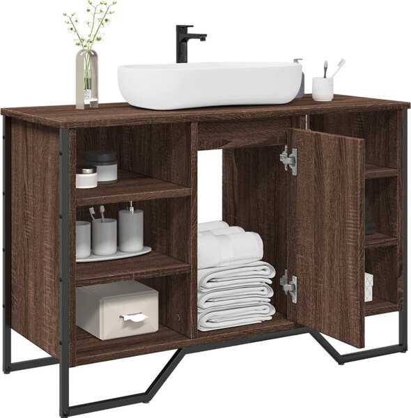 VidaXL Koupelnová skříňka pod umyvadlo 91x35x60 cm kompozit [869185] Barva: Černý dub