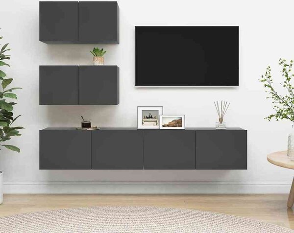 VidaXL 4dílný set TV skříněk dřevotříska [3393395] Barva: dub artisan