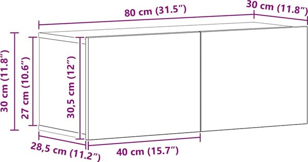 VidaXL 4dílný set TV skříněk dřevotříska [3393395] Barva: dub artisan