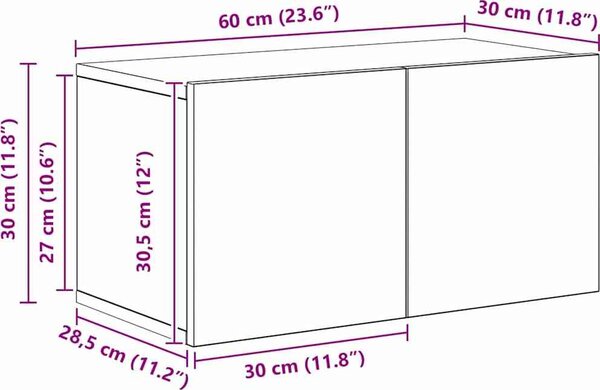 VidaXL 4dílný set TV skříněk dřevotříska [3393395] Barva: dub artisan