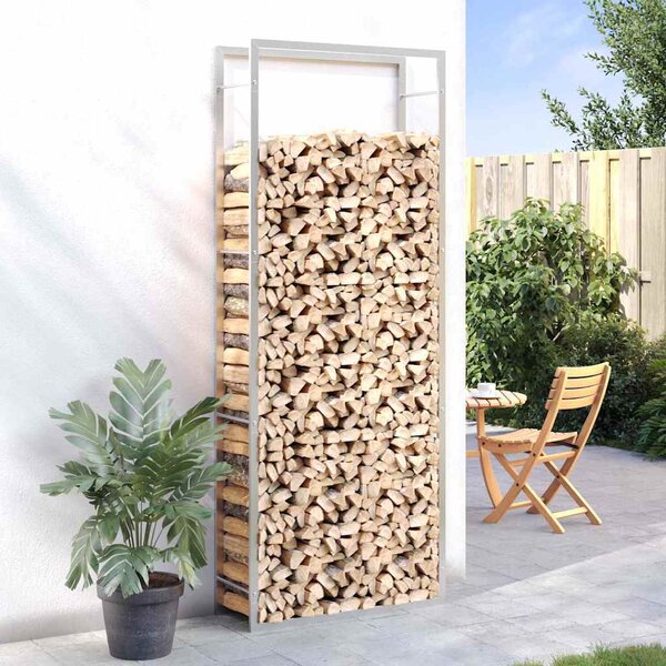 VidaXL Stojan na palivové dřevo matně 80 x 28 x 222 cm ocelový [350309] Barva: Černá