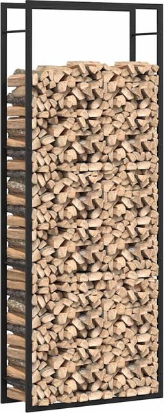 VidaXL Stojan na palivové dřevo matně 80 x 28 x 222 cm ocelový [350309] Barva: Černá