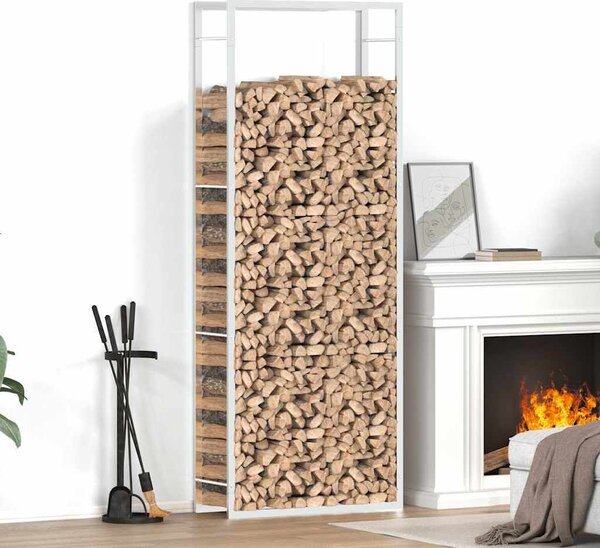 VidaXL Stojan na palivové dřevo matně 80 x 28 x 222 cm ocelový [350309] Barva: Černá