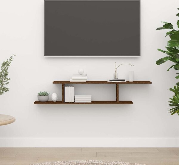 VidaXL Nástěnná TV police 125x18x23 cm kompozitní dřevo [862638] Barva: šedá sonoma