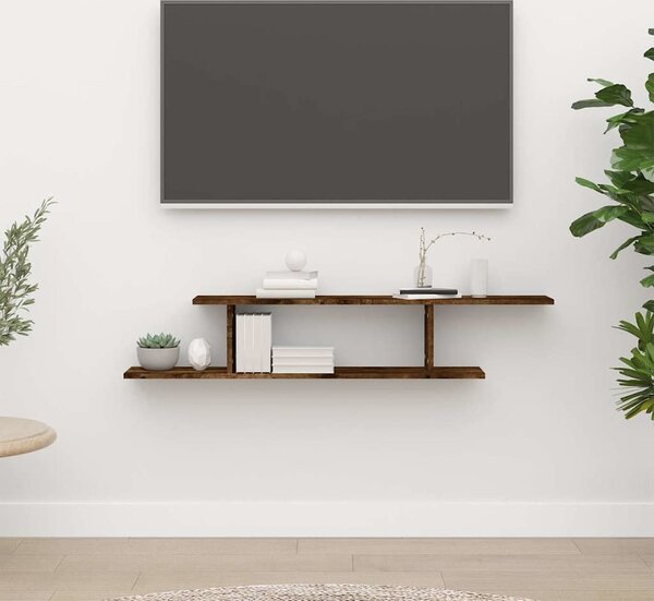 VidaXL Nástěnná TV police 125x18x23 cm kompozitní dřevo [862638] Barva: šedá sonoma