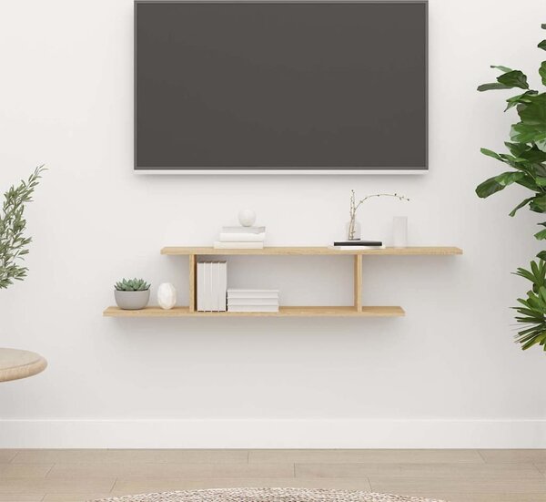 VidaXL Nástěnná TV police 125x18x23 cm kompozitní dřevo [862638] Barva: šedá sonoma