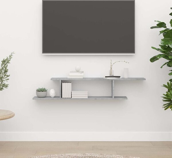 VidaXL Nástěnná TV police 125x18x23 cm kompozitní dřevo [862638] Barva: šedá sonoma