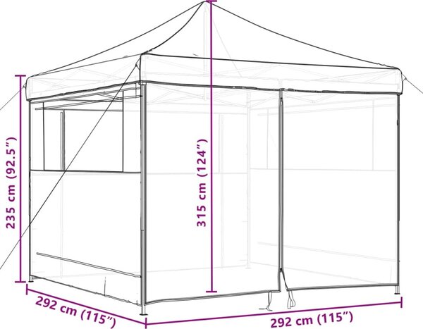 VidaXL Skládací party stan pop-up se 4 bočními stěnami [4004932] Barva: Zelená