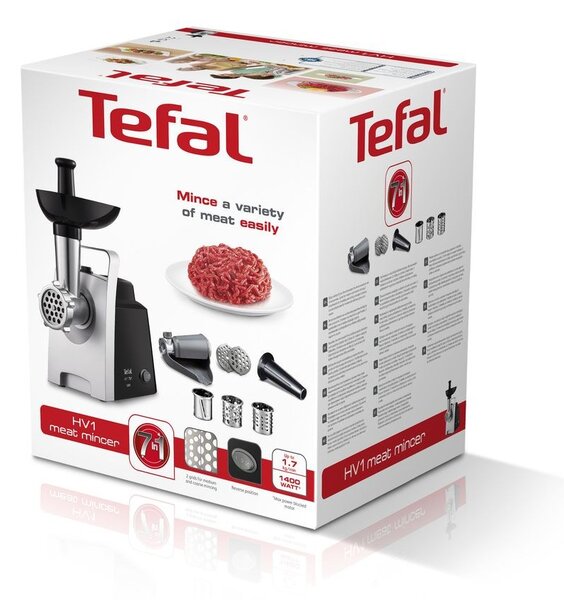 Tefal HV1 NE1098 mlýnek na maso 1400 W Černá, Stříbrná