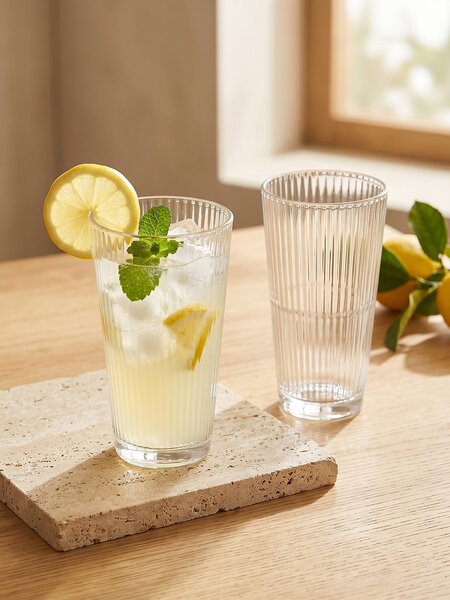 Sinsay - Sada žebrovaných sklenic 4 pack - clear
