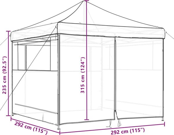 VidaXL Skládací party stan pop-up se 4 bočními stěnami [4004932] Barva: Zelená