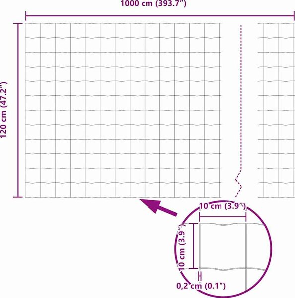 VidaXL Euro plot ocel 10 x 1,2 m [42004654] Barva: Zelená