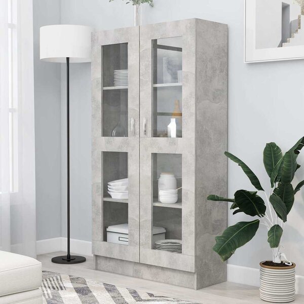 VidaXL Vitrína 82,5 x 30,5 x 150 cm kompozitní dřevo [3329276] Barva: Betonová šedá