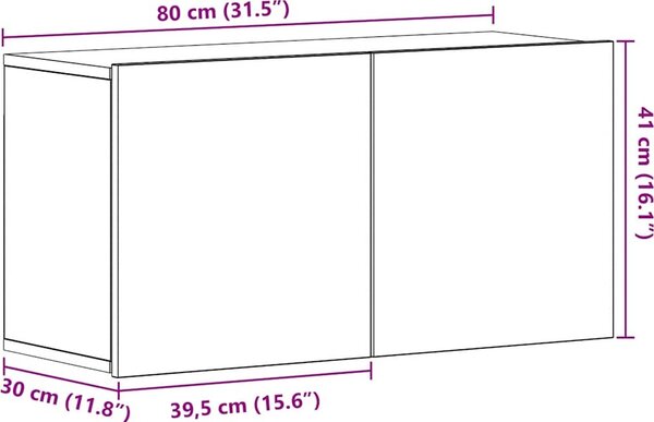 VidaXL TV skříňka nástěnná 80 x 30 x 41 cm [862196] Barva: dub artisan