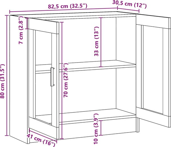 VidaXL Knihovna 82,5 x 30,5 x 80 cm kompozitní dřevo [862518] Barva: Staré dřevo