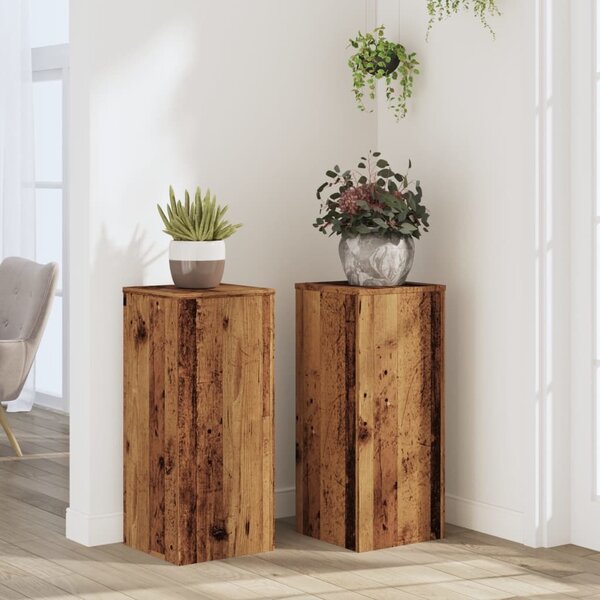 VidaXL Stojan na rostliny 2 ks 30 x 30 x 70 cm Kompozitní dřevo [869232] Barva: Bílá