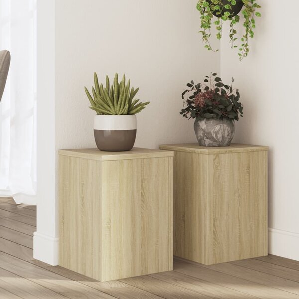 VidaXL Stojan na rostliny 2 ks 25 x 25 x 35 cm Kompozitní dřevo [869230] Barva: Bílá