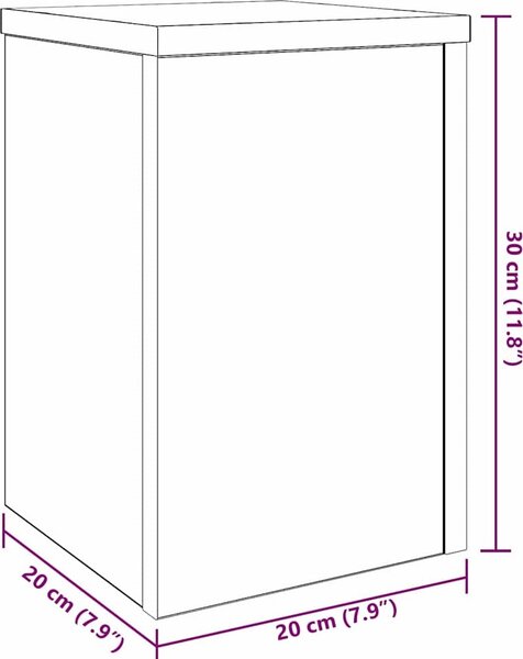 VidaXL Stojan na rostliny 2 ks 20 x 20 x 30 cm Kompozitní dřevo [869229] Barva: dub