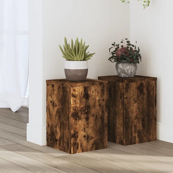 VidaXL Stojan na rostliny 2 ks 20 x 20 x 30 cm Kompozitní dřevo [869229] Barva: dub