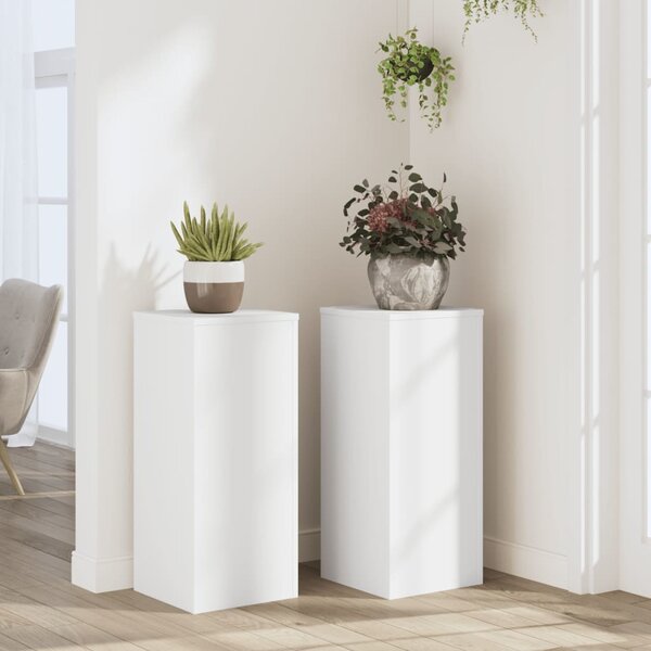 VidaXL Stojan na rostliny 2 ks 30 x 30 x 70 cm Kompozitní dřevo [869232] Barva: Bílá