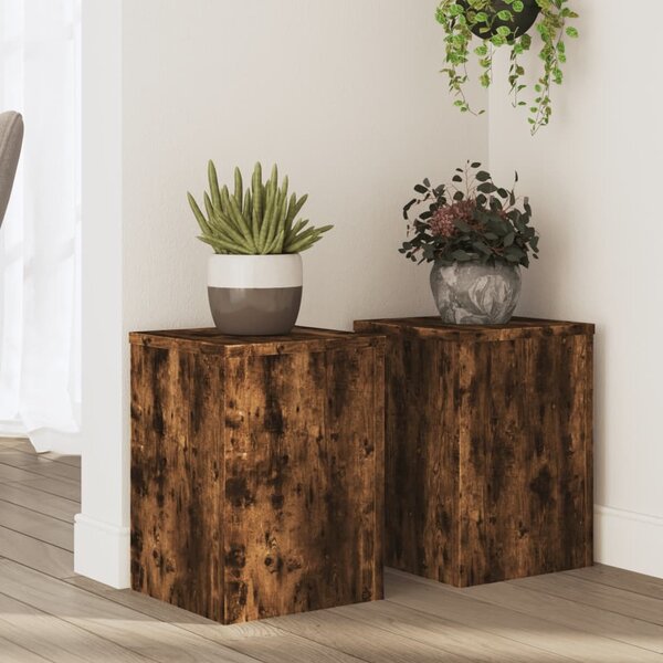 VidaXL Stojan na rostliny 2 ks 25 x 25 x 35 cm Kompozitní dřevo [869230] Barva: Bílá