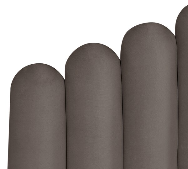 Postel s úložným prostorem Umělý samet VINCENNES 180 x 200 cm Taupe