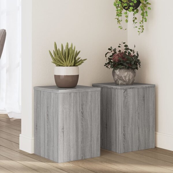 VidaXL Stojan na rostliny 2 ks 25 x 25 x 35 cm Kompozitní dřevo [869230] Barva: Bílá