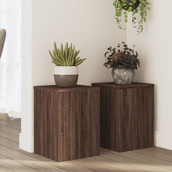 VidaXL Stojan na rostliny 2 ks 25 x 25 x 35 cm Kompozitní dřevo [869230] Barva: Bílá