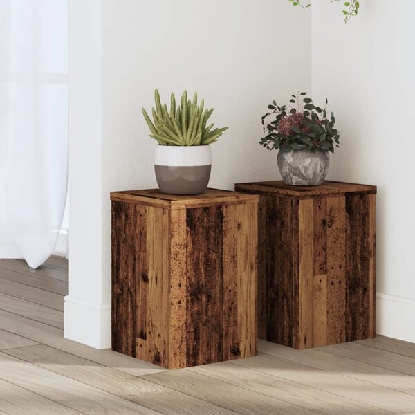 VidaXL Stojan na rostliny 2 ks 20 x 20 x 30 cm Kompozitní dřevo [869229] Barva: dub