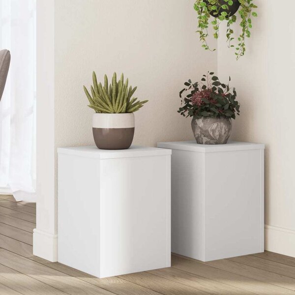 VidaXL Stojan na rostliny 2 ks 25 x 25 x 35 cm Kompozitní dřevo [869230] Barva: Bílá