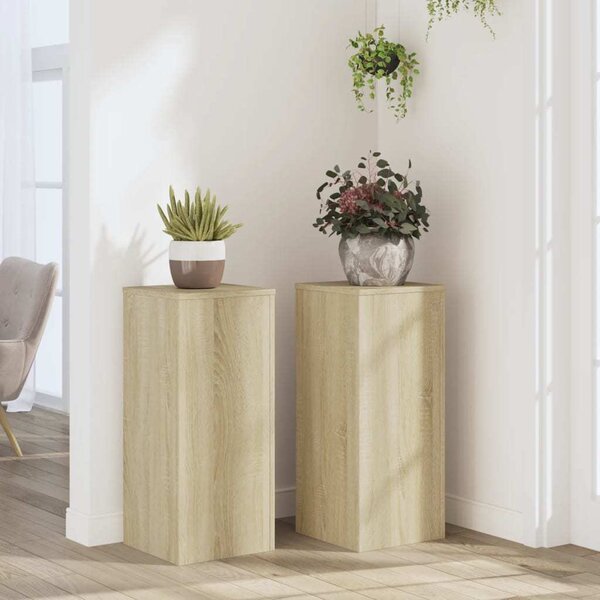 VidaXL Stojan na rostliny 2 ks 30 x 30 x 70 cm Kompozitní dřevo [869232] Barva: Bílá