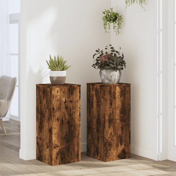 VidaXL Stojan na rostliny 2 ks 30 x 30 x 70 cm Kompozitní dřevo [869232] Barva: Bílá