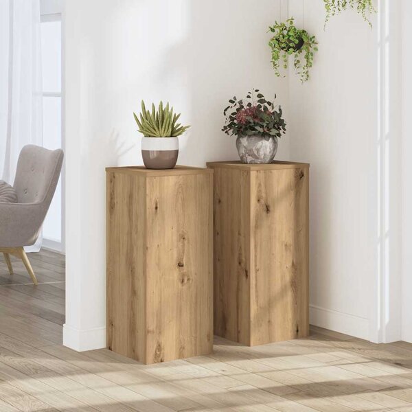 VidaXL Stojan na rostliny 2 ks 30 x 30 x 70 cm Kompozitní dřevo [869232] Barva: Bílá