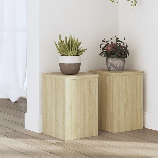 VidaXL Stojan na rostliny 2 ks 20 x 20 x 30 cm Kompozitní dřevo [869229] Barva: dub