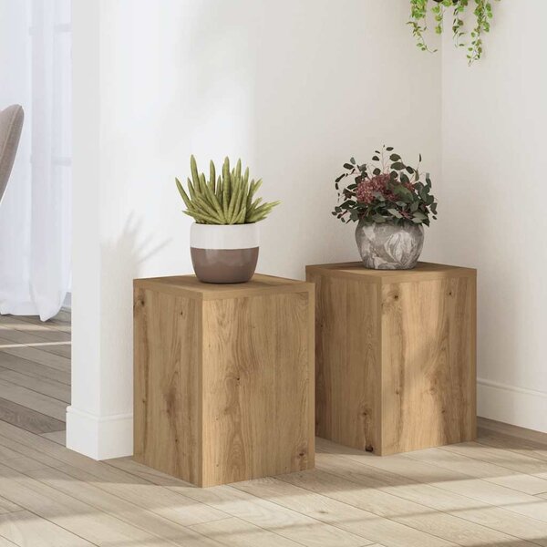 VidaXL Stojan na rostliny 2 ks 25 x 25 x 35 cm Kompozitní dřevo [869230] Barva: Bílá