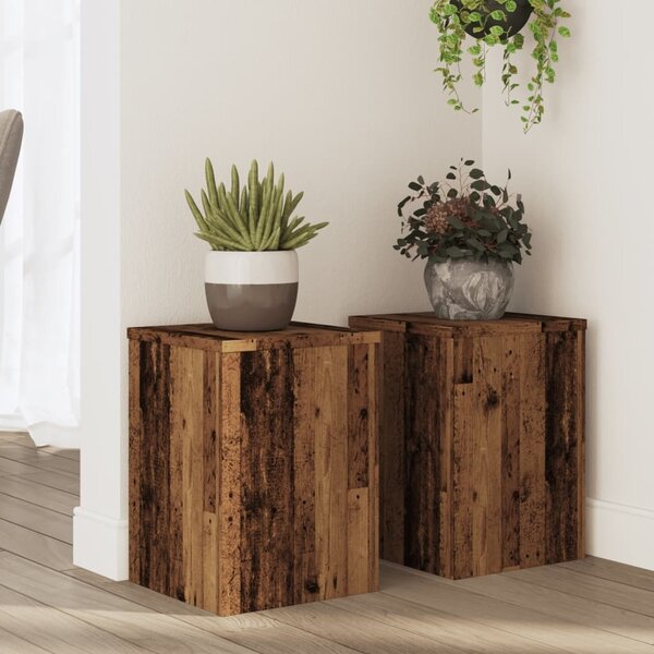 VidaXL Stojan na rostliny 2 ks 25 x 25 x 35 cm Kompozitní dřevo [869230] Barva: Bílá