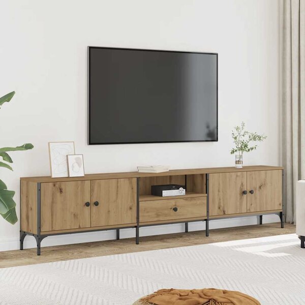 VidaXL TV skříňka se zásuvkou 200x25x44cm kompozitní dřevo [863677] Barva: kouřový dub