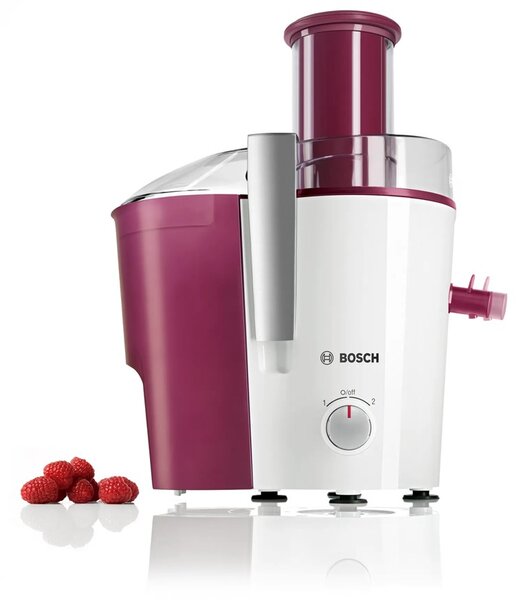 Bosch MES25C0 lis na citrusy/odšťavňovač Odstředivý odšťavňovač 700 W Třešeň (ovoce), Průhledná, Bílá