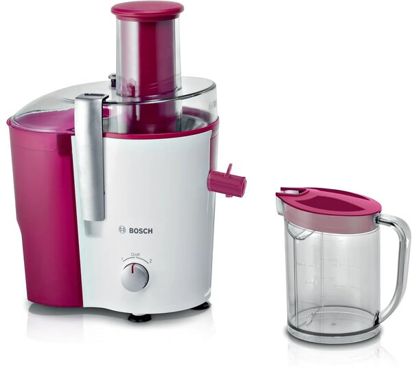 Bosch MES25C0 lis na citrusy/odšťavňovač Odstředivý odšťavňovač 700 W Třešeň (ovoce), Průhledná, Bílá