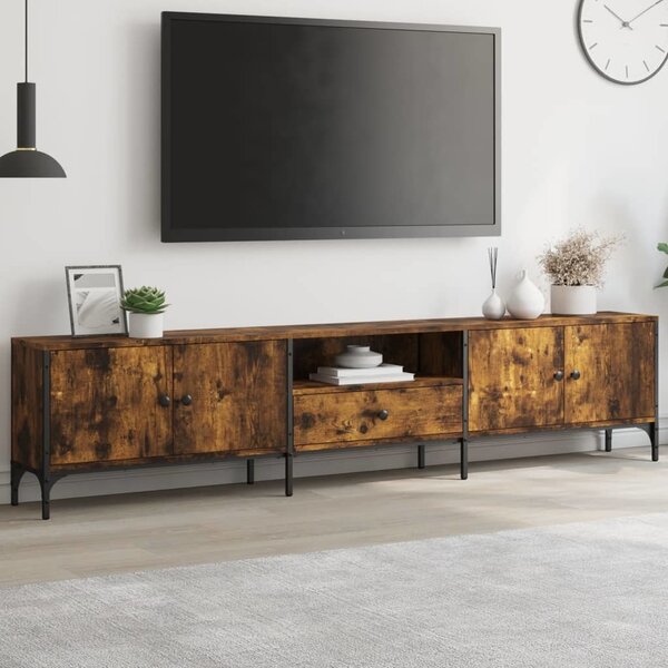 VidaXL TV skříňka se zásuvkou 200x25x44cm kompozitní dřevo [863677] Barva: kouřový dub