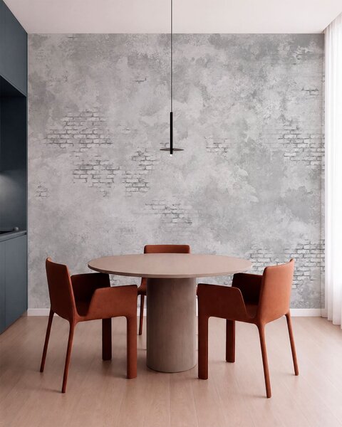 Fototapety Šedá omítka ve stylu grunge s prvky obnažených cihel, Fototapety Průmyslový styl, w05161v2 : uwalls.cz