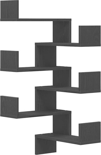 VidaXL Nástěnné rohové police 2 ks 40x40x49,5 cm kompozit [862653] Barva: Betonová šedá