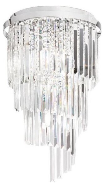 Ideal Lux-Křišťálový přisazený lustr CARLTON 8xE14/40W/230V pr.40cm lesklý chrom
