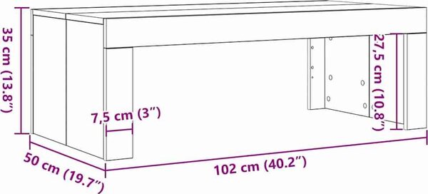 VidaXL Konferenční stolek 102x50x36 cm kompozitní dřevo [862072] Barva: Staré dřevo