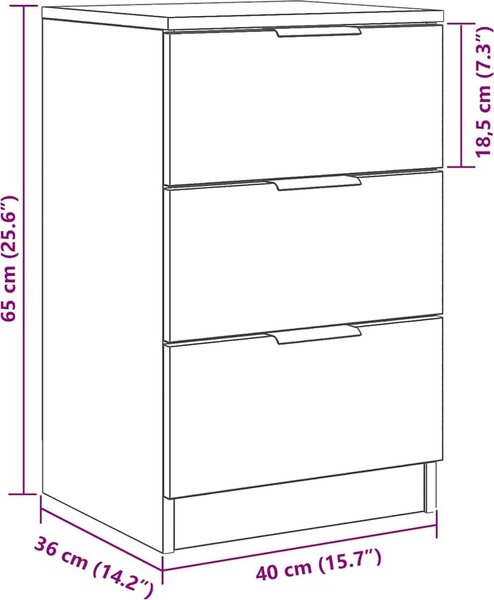 VidaXL Noční stolky 2 ks 40 x 36 x 65 cm [862768] Barva: dub artisan