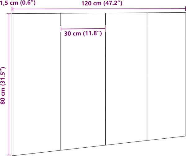 VidaXL Čelo postele 120 x 1,5 x 80 cm kompozitní dřevo [863157] Barva: Bílá